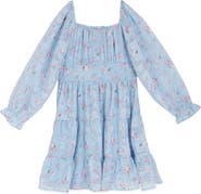 Rare Editions Kids' Floral Burnout Chiffon Smocked Dress