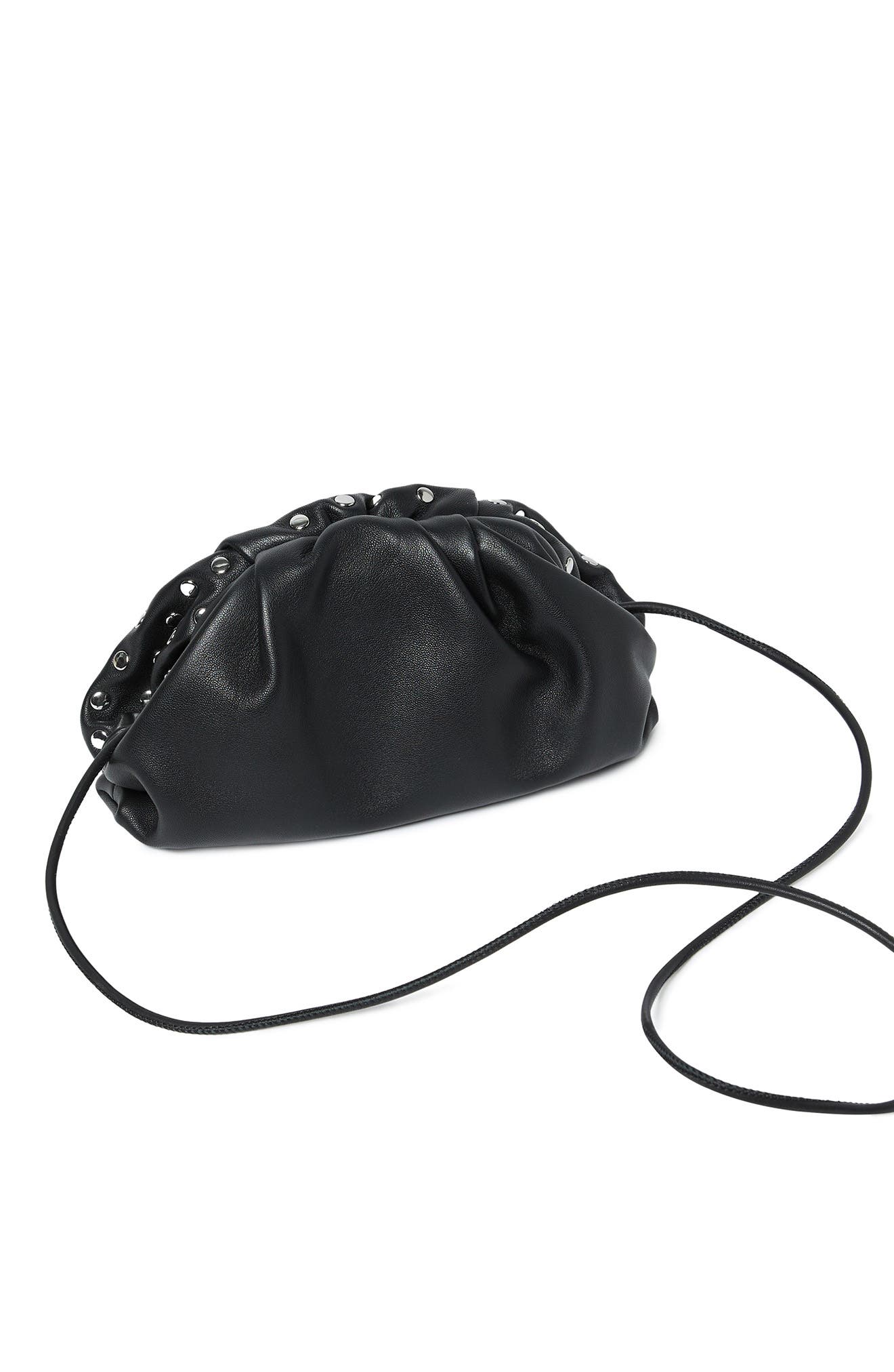 Loeffler Randall Bailey Half Moon Clutch, Alternate, color, Black/ Silver