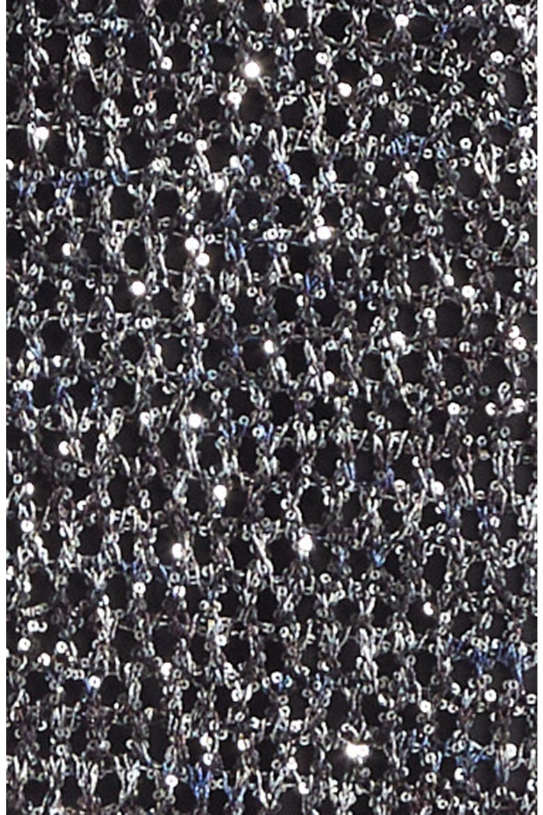 Metallic Sequin Gown, Alternate, color, BLACK BASE WITH BLUE
