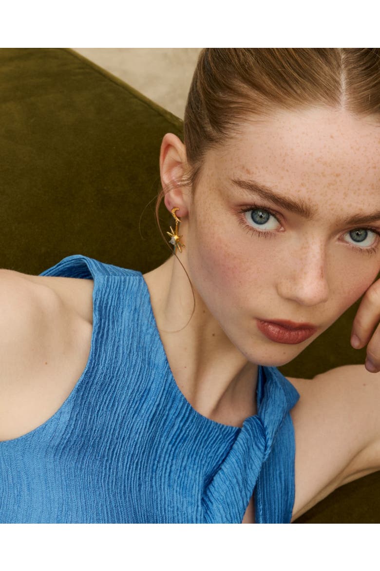 Moonstone Celestial Drop Earrings, Alternate, color, Gold