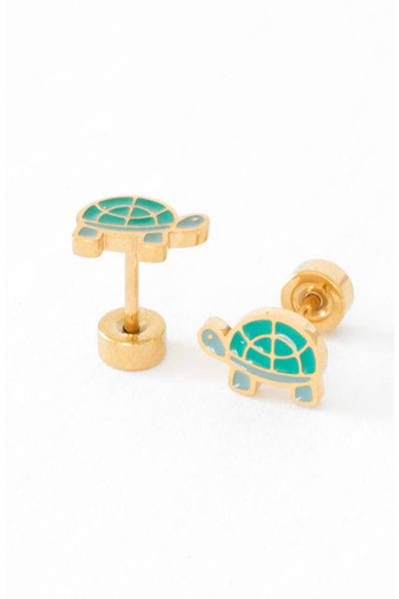 Turtle Stud Earring, Main, color, Green