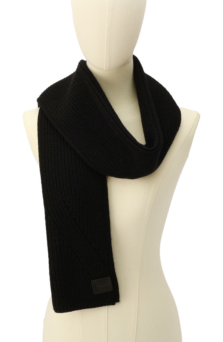 AllSaints Traveling Rib Knit Scarf, Alternate, color,