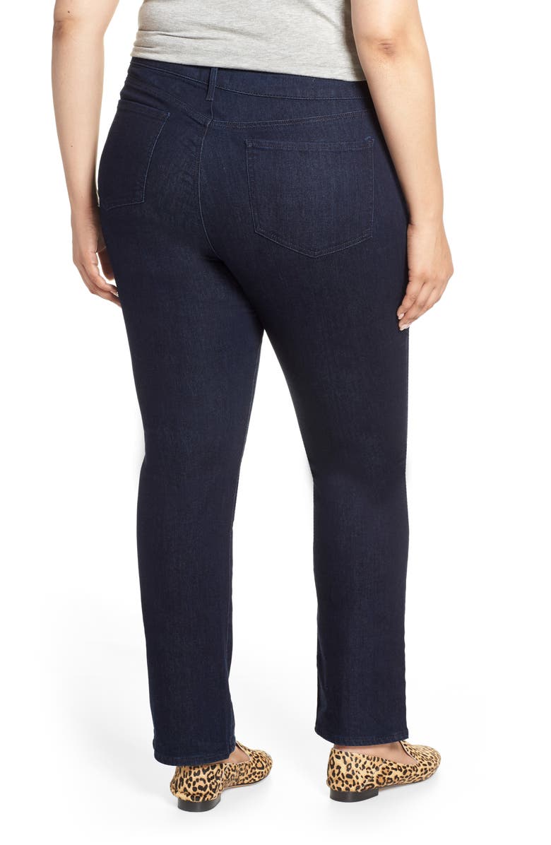 NYDJ Marilyn High Rise Straight Leg Jeans, Alternate, color, Rinse Tonal Stitch