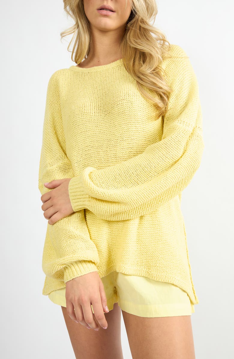 Viens Avec Moi Lightweight Relaxed Fit Sweater, Alternate, color, Yellow