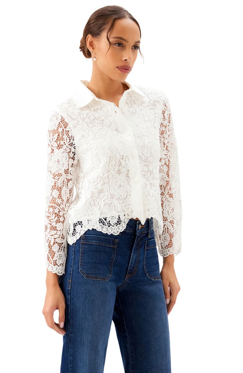 Karen Kane Lace Jacket, Alternate, color, Off White