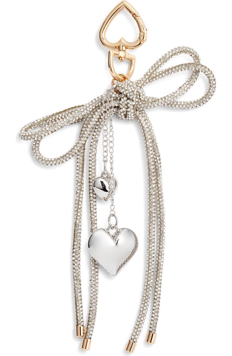 Chelsea28 Crystal Bow Bag Charm, Main, color, Silver Multi- Gold
