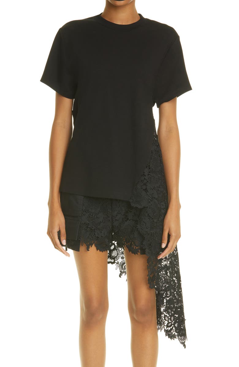 MONSE Lace Drawstring T-Shirt, Main, color, 