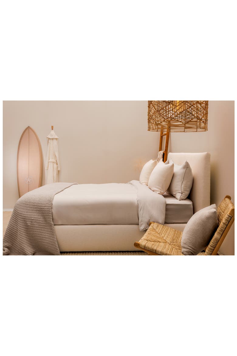 Washed Fitted Sheet, Alternate, color, DUNE