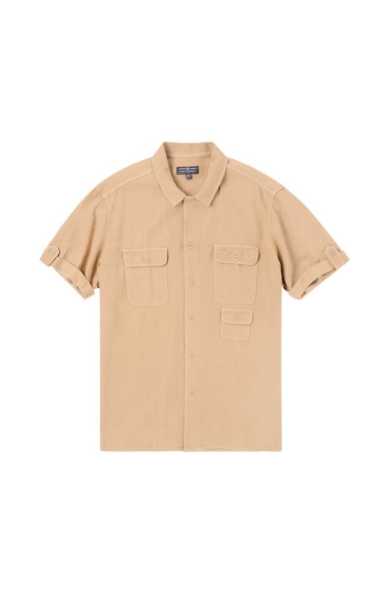 Amundsen Traveller's Linen SS Mens, Main, color, Khaki