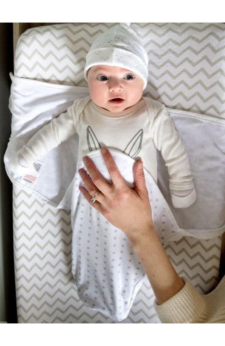 Ely's & Co. Adjustable Swaddle Blanket 2 Pack, Alternate, color, Grey Chevron & Polka Dot