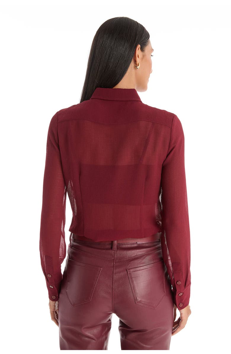 The Noli Shop Georgia Semi-Sheer Blouse, Alternate, color, Burgundy