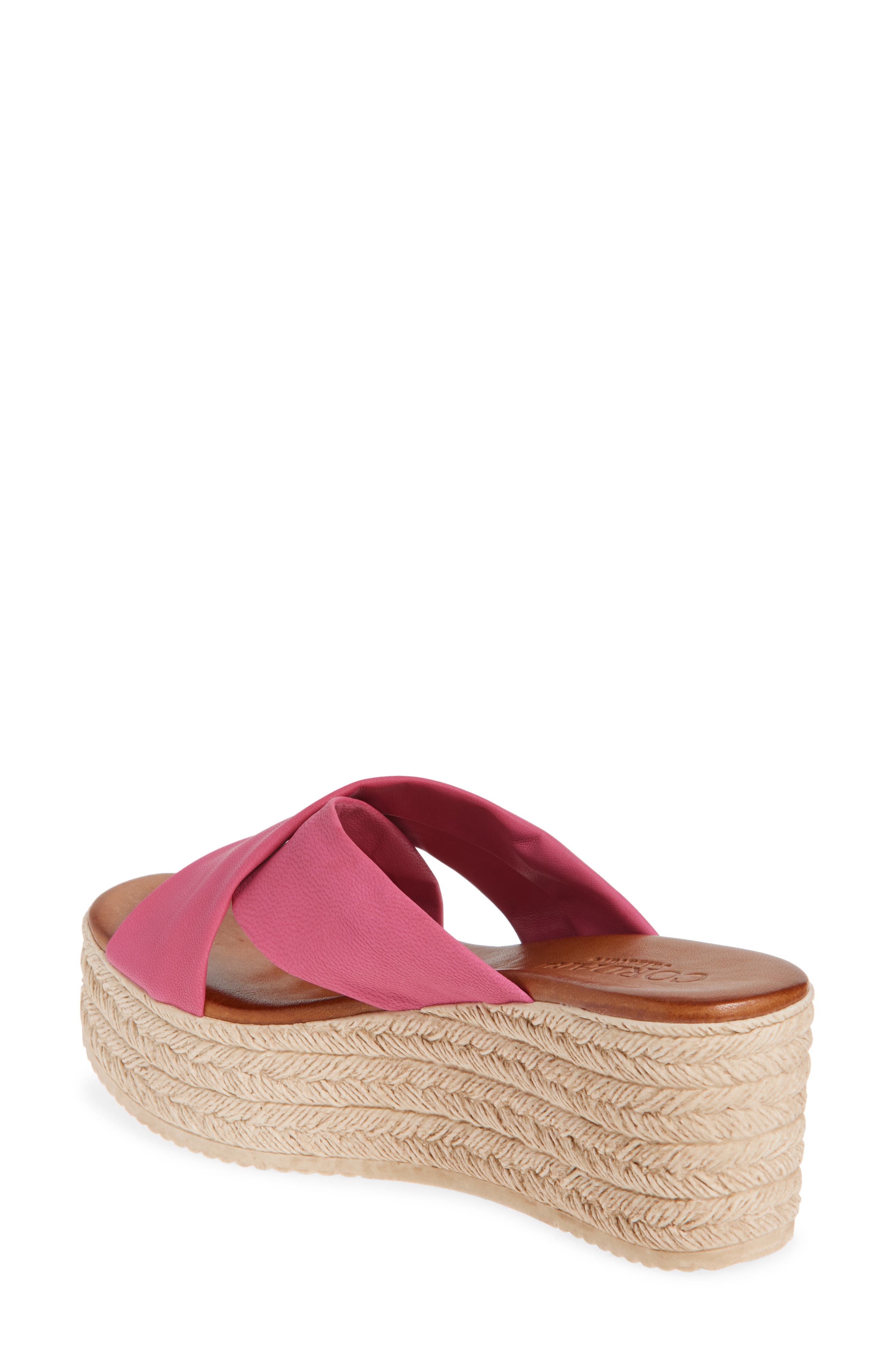 Bella Espadrille Wedge Sandal, Alternate, color, FUSCHIA LEATHER