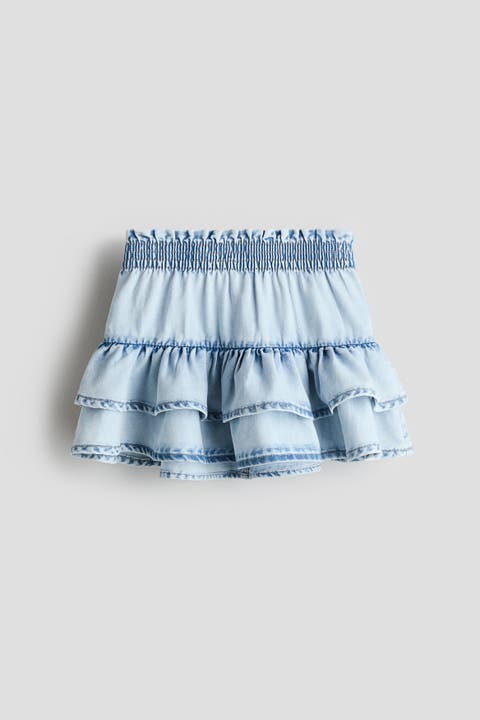 Tiered Denim Skirt