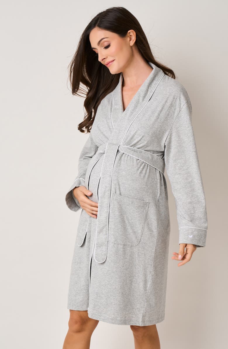 Petite Plume The Essential Maternity Nightgown & Robe Set, Alternate, color,