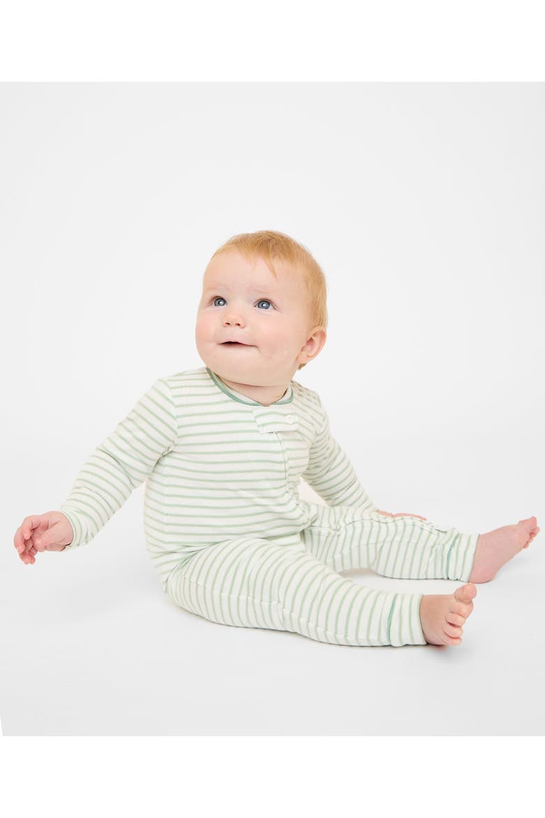 Ziggy Zip Romper, Alternate, color, seafoam stripe