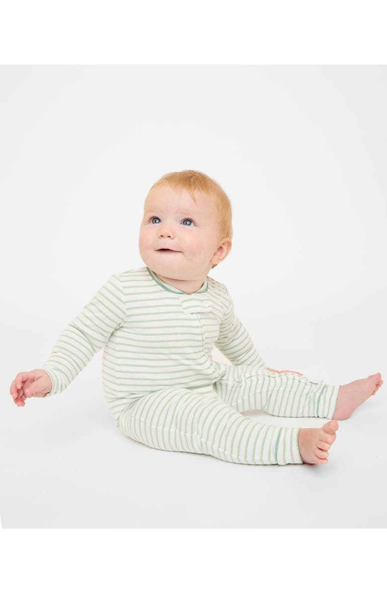 Oso and Me Ziggy Zip Romper, Alternate, color, Seafoam Stripe