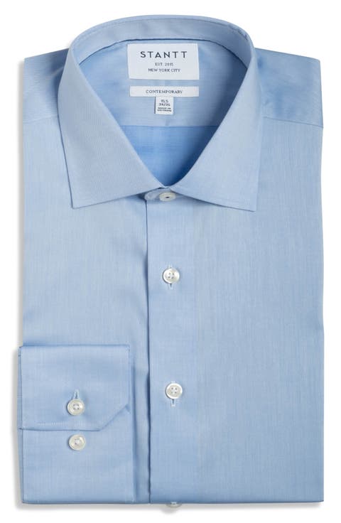 Contemporary Fit Wrinkle Resistant Cotton Twill Dress Shirt
