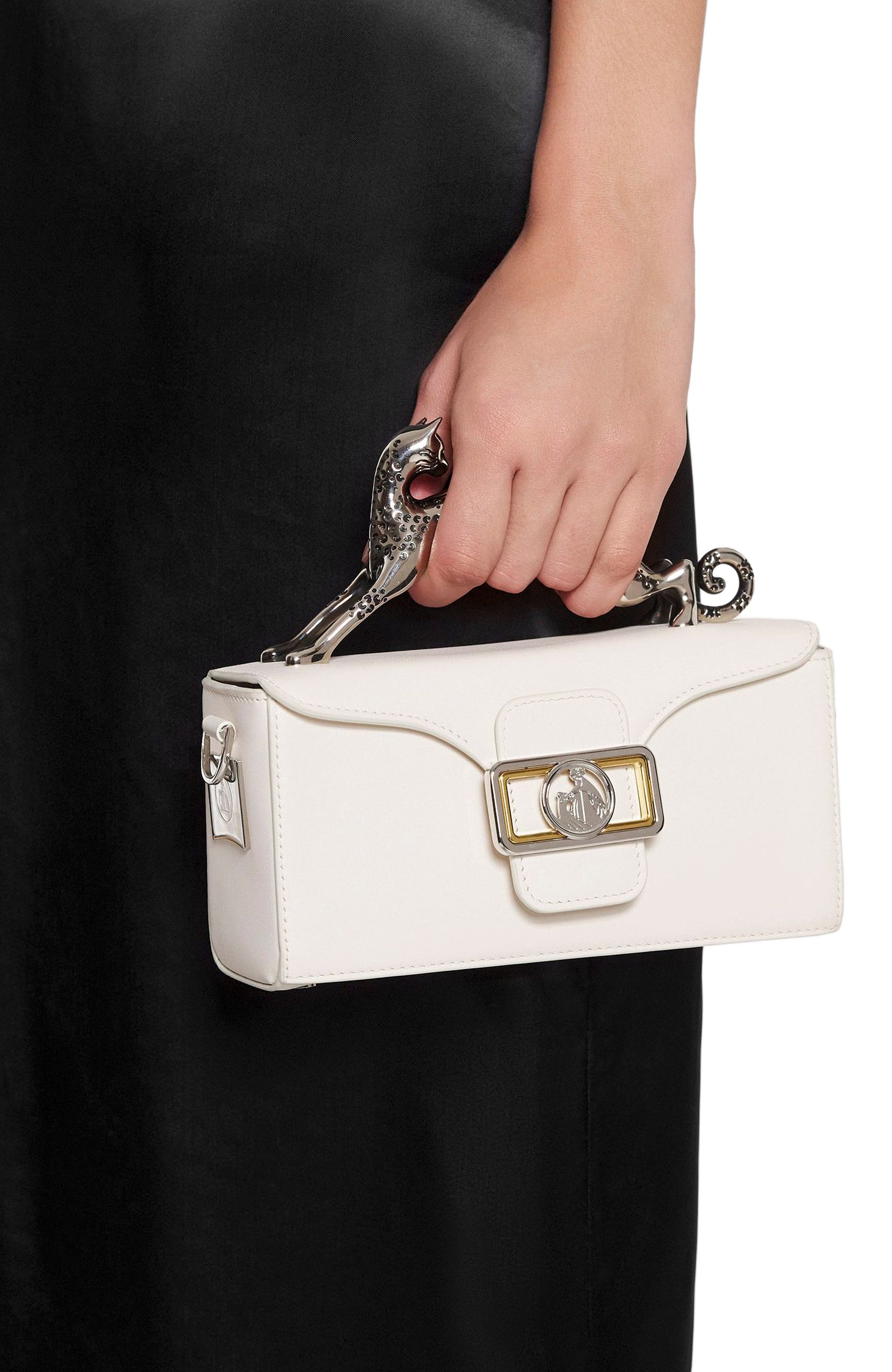 Lanvin Nano Pencil Cat Leather Bag, Alternate, color, 