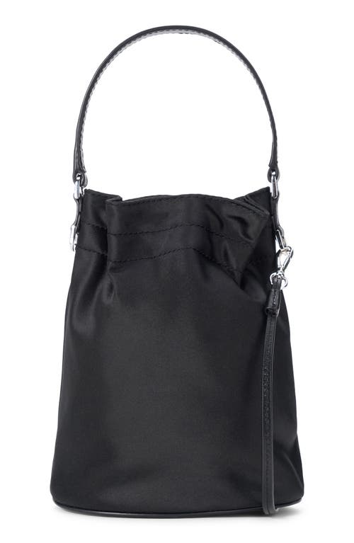 Staud Lila Satin Mini Bucket Bag In Black