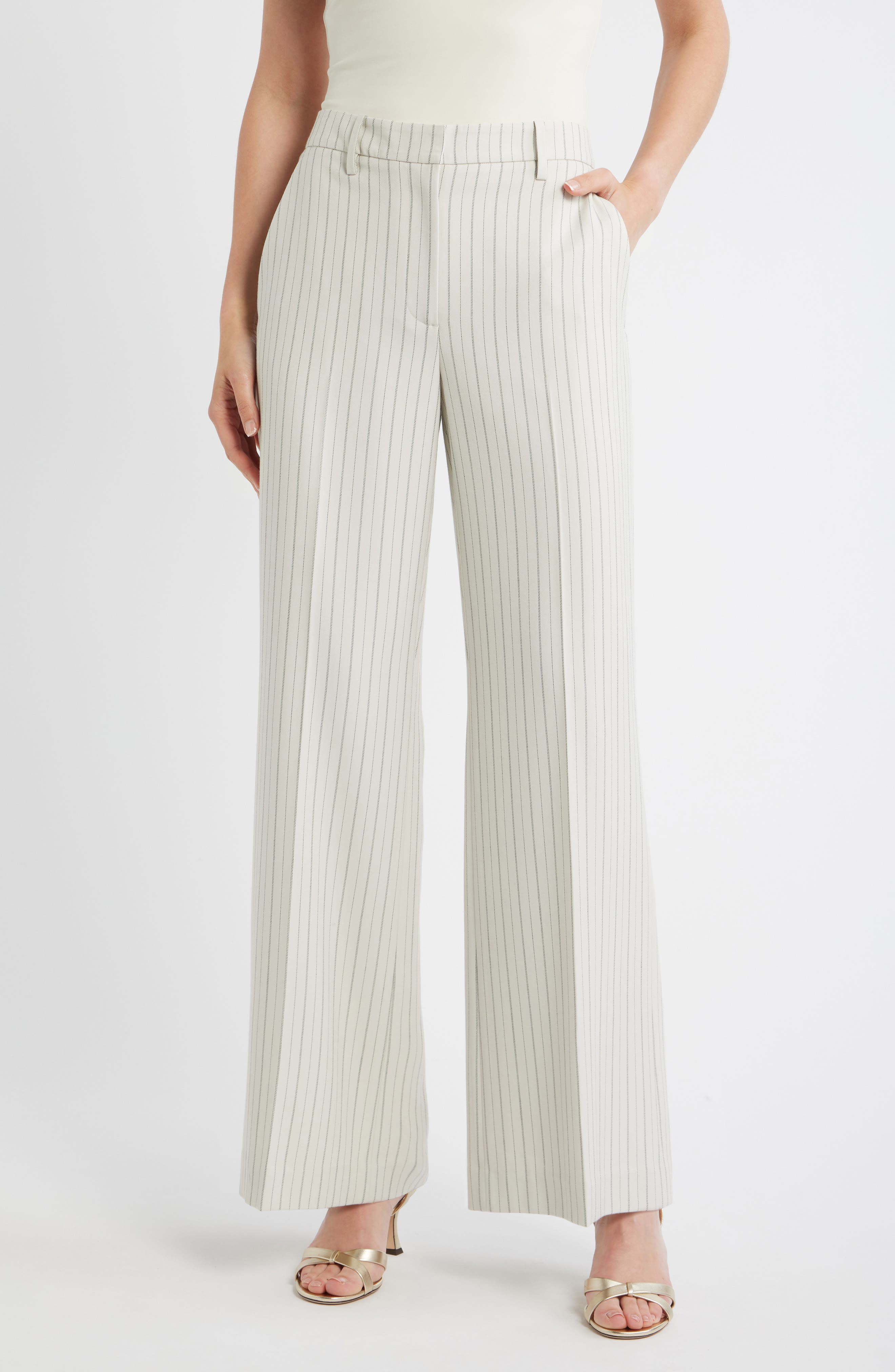 selected TAN WITH BLACK PINSTRIPE