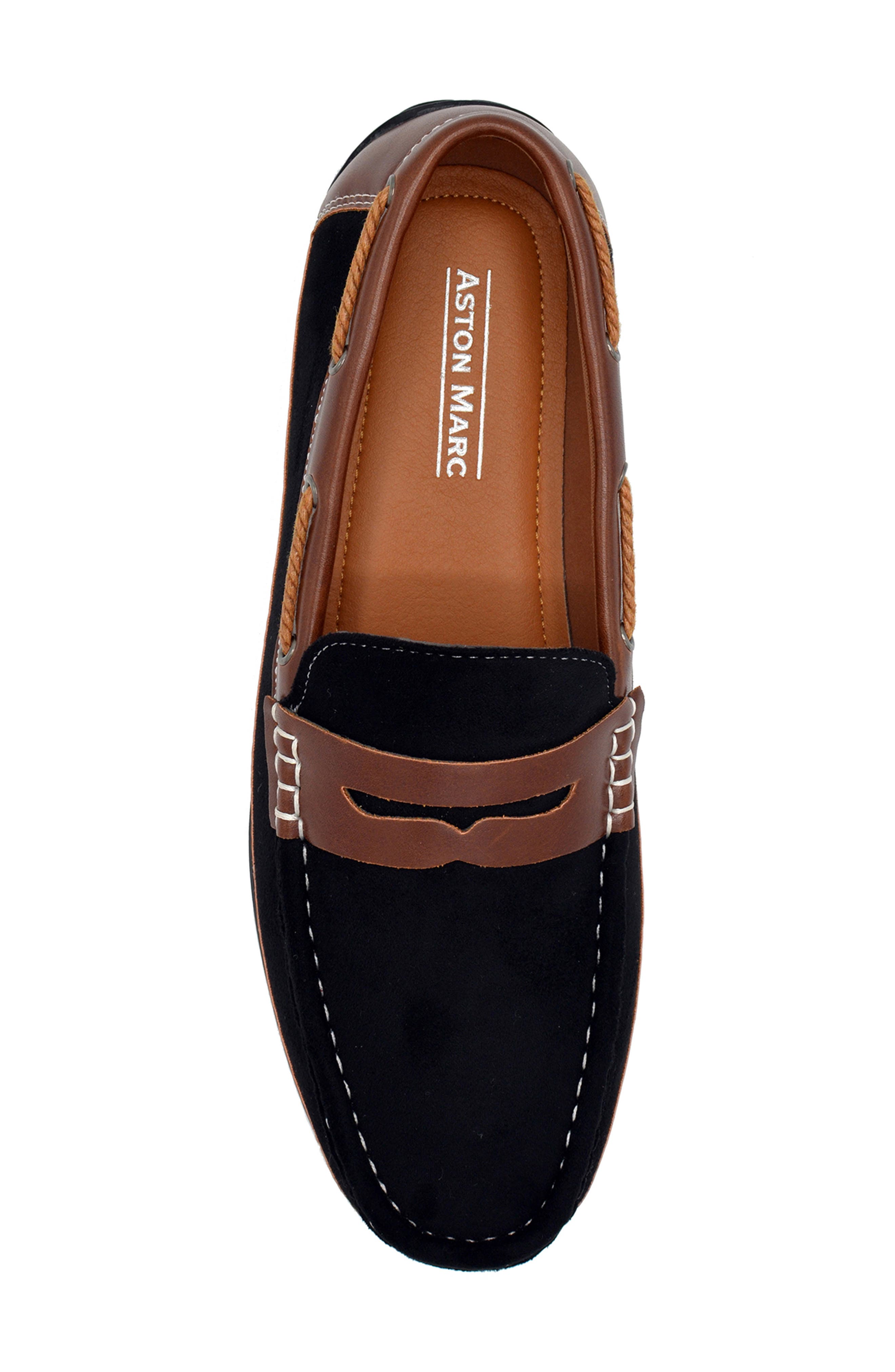 ASTON MARC Two-Tone Penny Loafer, Alternate, color, Black