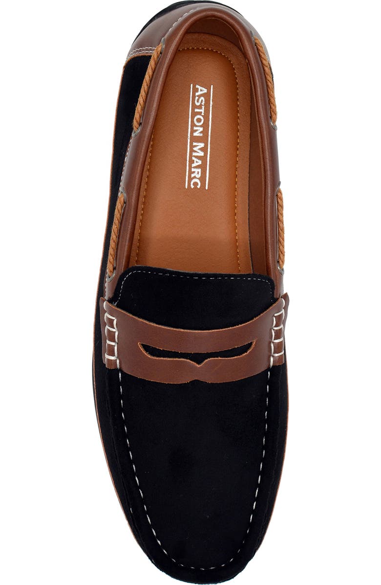 ASTON MARC Two-Tone Penny Loafer, Alternate, color, Black