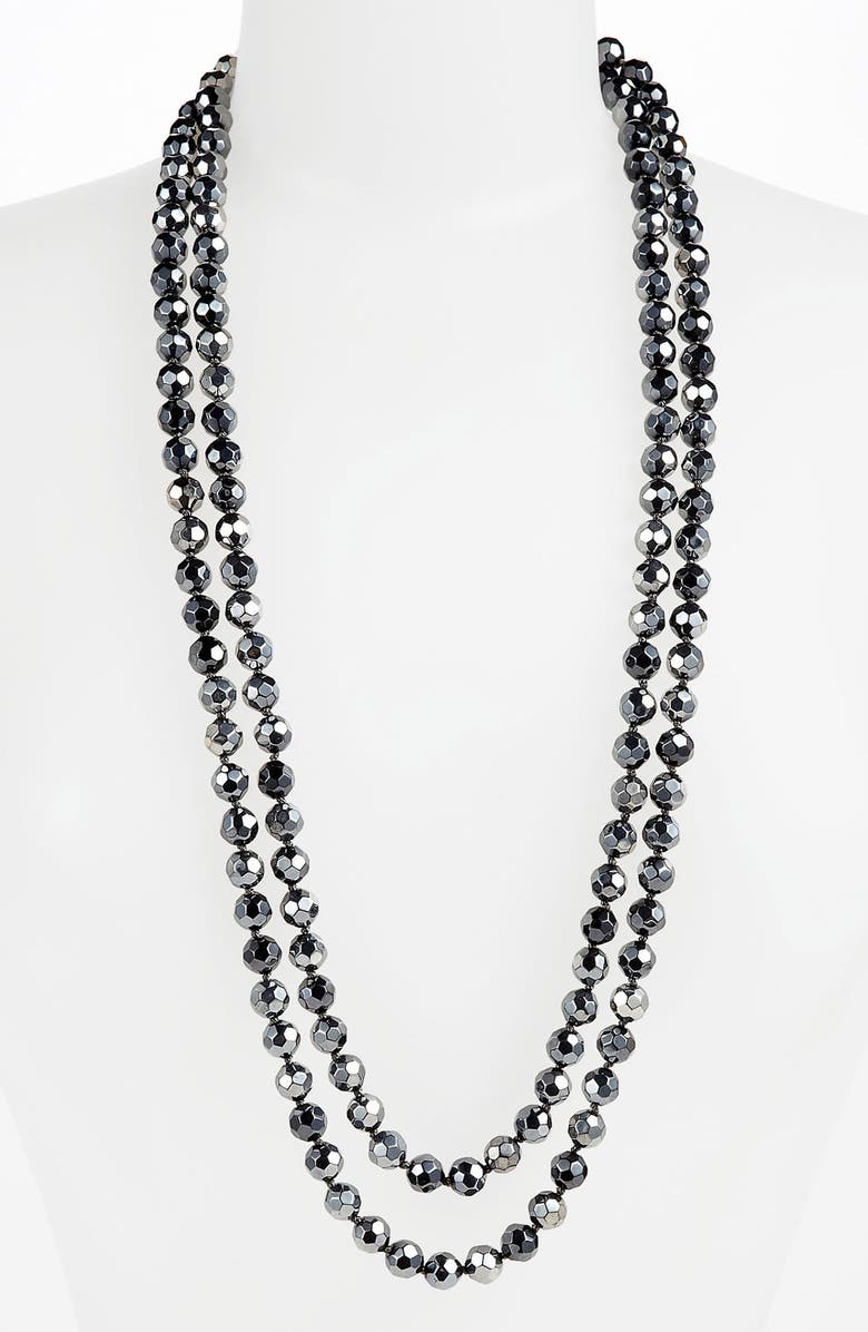 Nordstrom Metallic Bead Extra Long Necklace, Main, color,