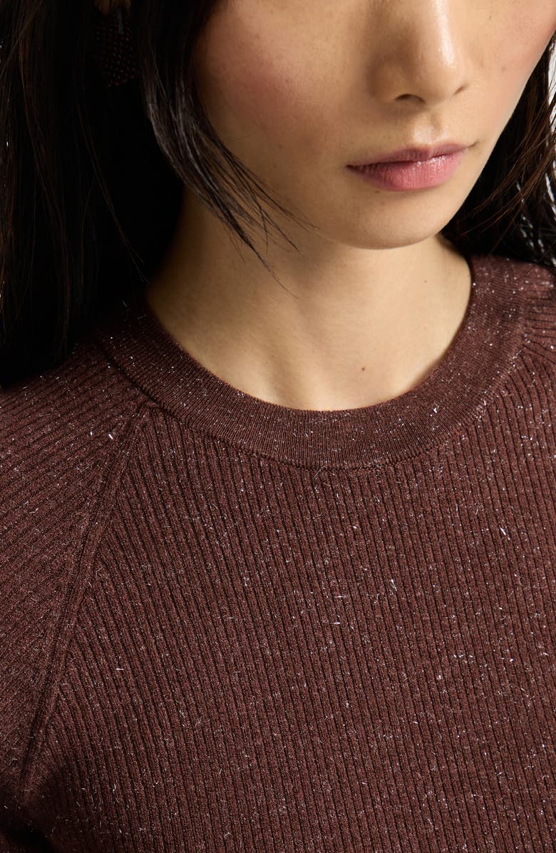 Brunello Cucinelli Sparkling cashmere sweater, Alternate, color, Bordeaux