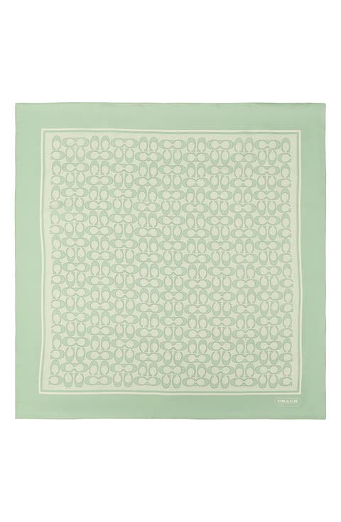 Textured Signature Logo Square Silk Scarf
