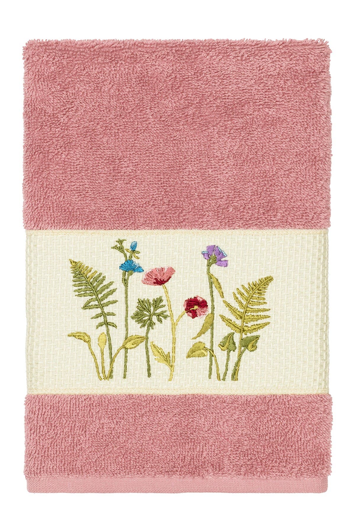 Linum Home Textiles Serenity Embellished Hand Towel - Tea Rose