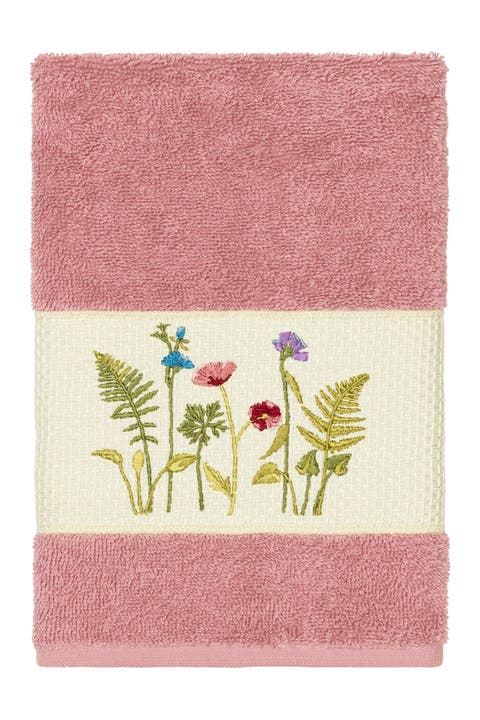 Serenity Embellished Hand Towel - Tea Rose