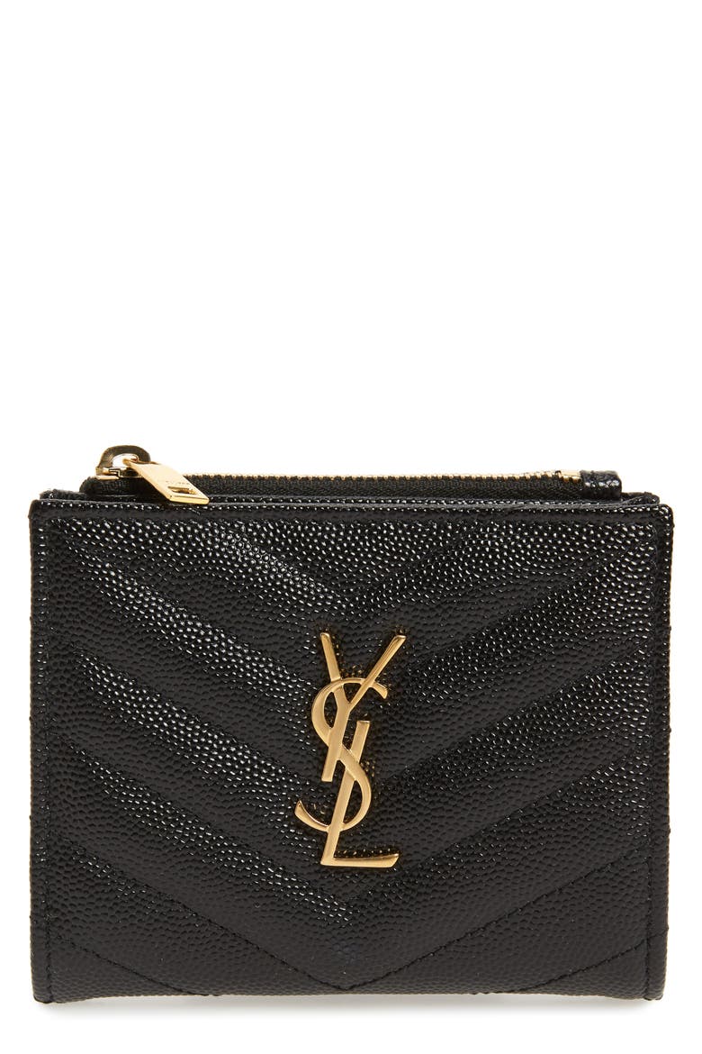 Monogram Leather Card Case, Main, color, NERO