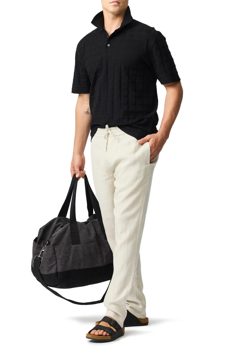 Rodd & Gunn Rosskeen Textured Cotton Polo, Alternate, color, Noir
