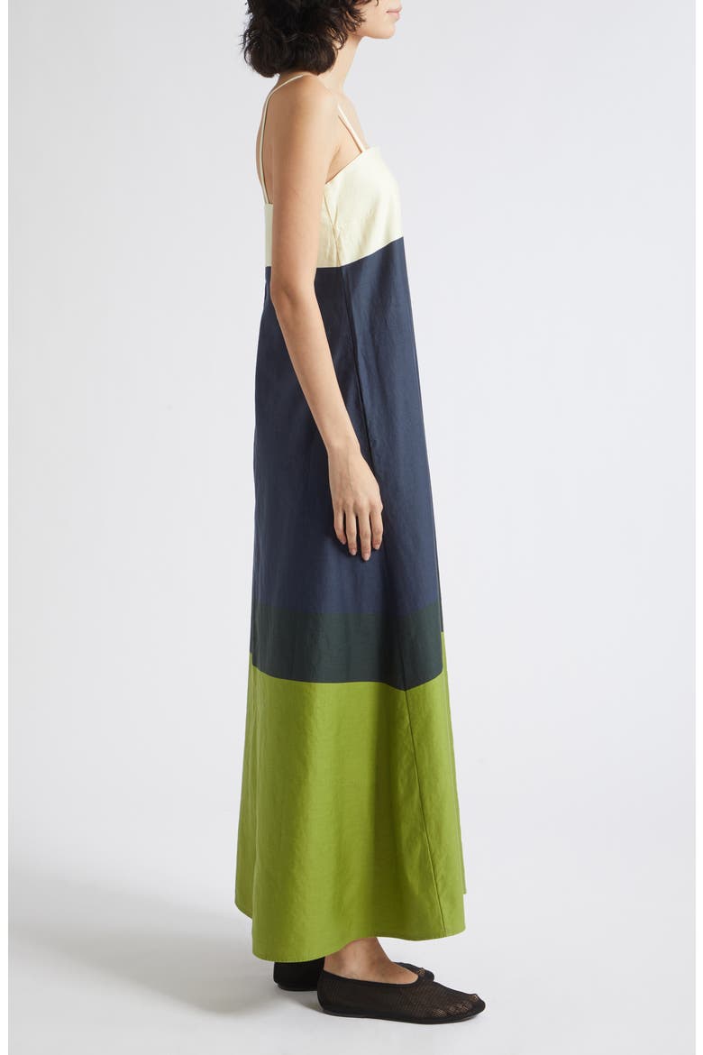 Symmetria Hennika Colorblock Dress, Alternate, color, LIGHT YELLOW DARK BLUE GREEN