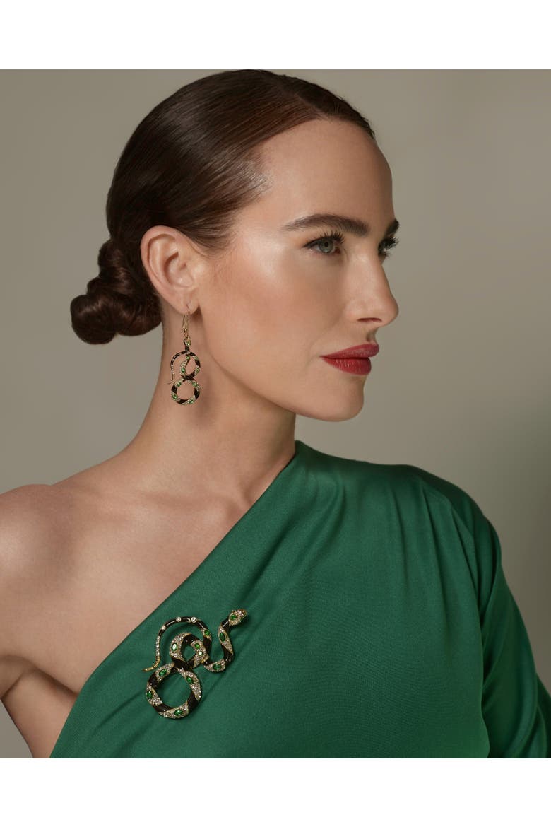 Bejewelled Snake Brooch, Alternate, color, Bejewelled Snake