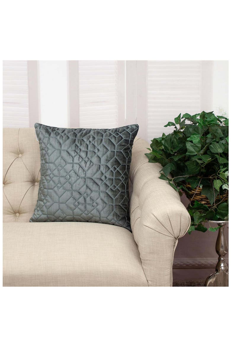 Sora Quilted Throw Pillow, Alternate, color, CHARCOAL