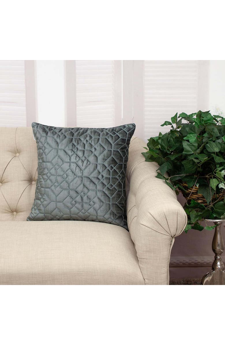 PARKLAND COLLECTION Sora Quilted Throw Pillow, Alternate, color, Charcoal