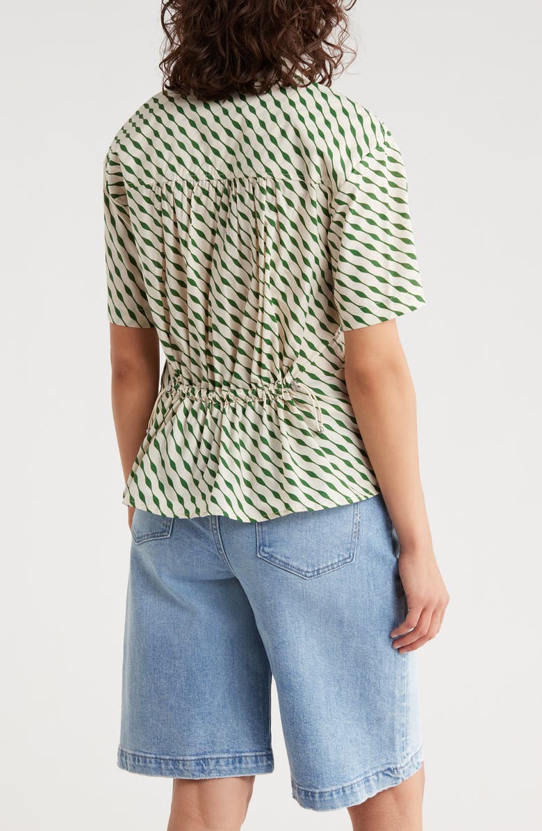 Scotch & Soda Printed Cotton Camp Shirt, Alternate, color, Vintage Stripe