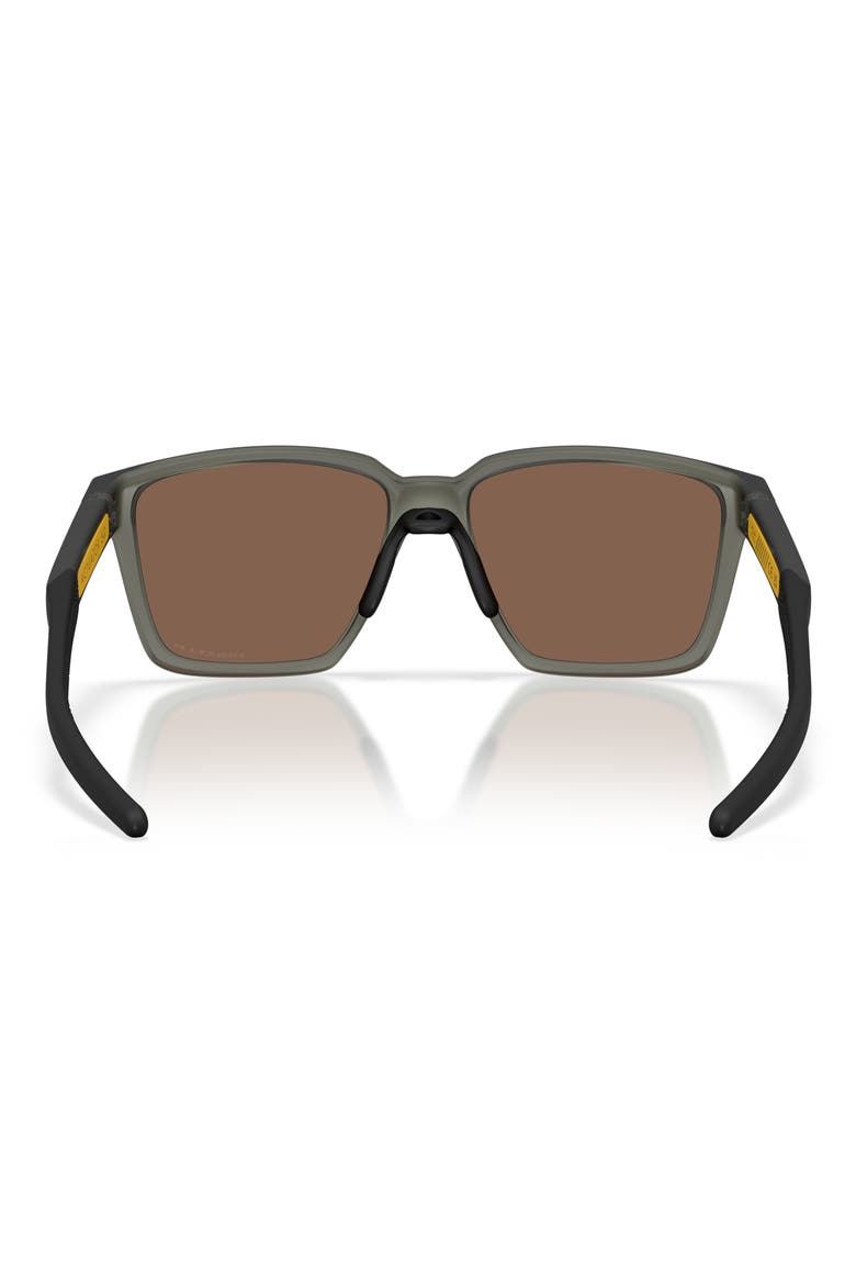 57mm Polarized Rectangular Sunglasses, Alternate, color, MATTE OLIVE INK / 24K POLAR