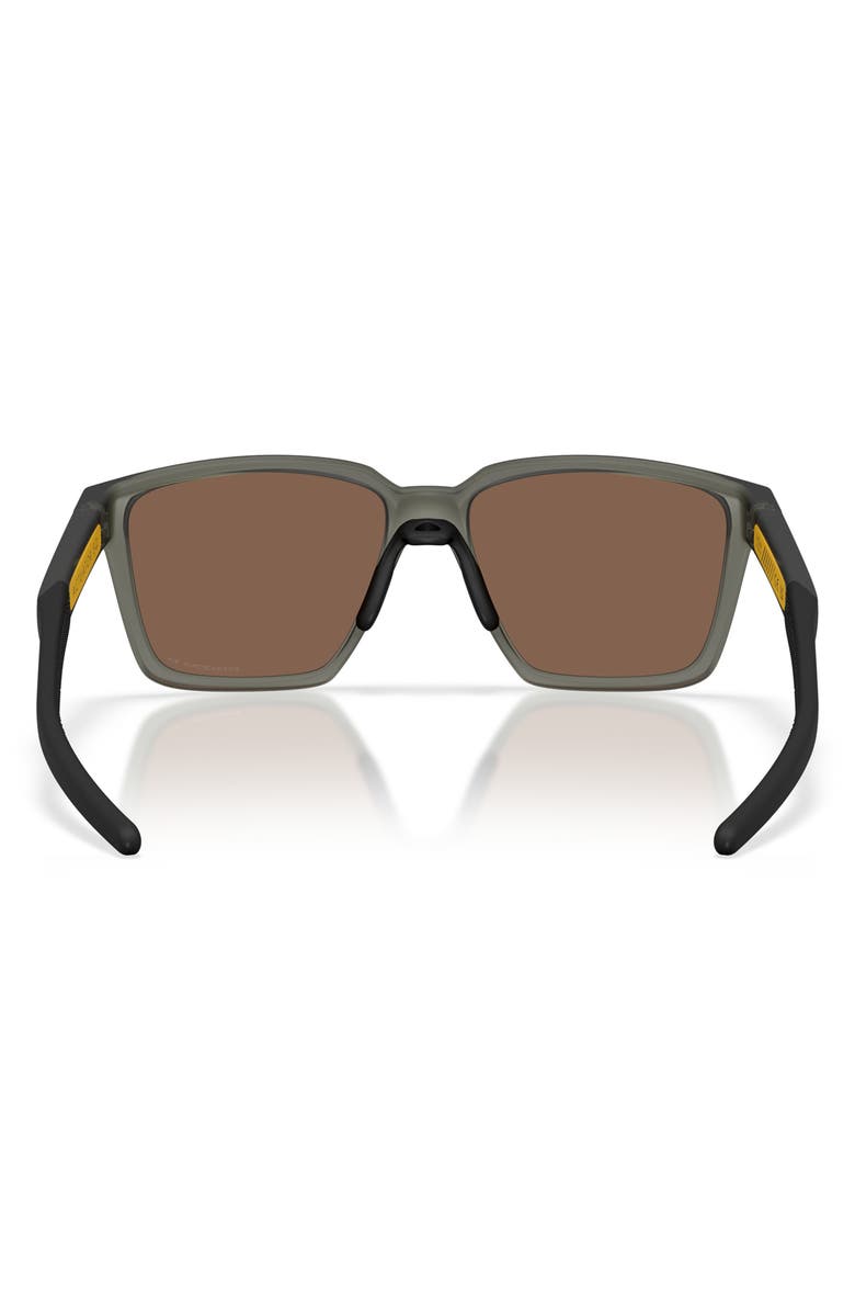 Oakley 57mm Polarized Rectangular Sunglasses, Alternate, color, Matte Olive Ink / 24K Polar