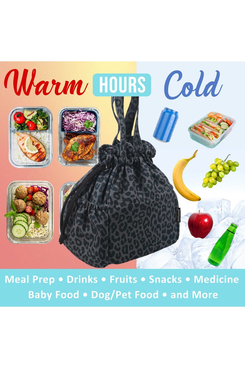 Large 10L Insulated Canvas Lunch Tote Cooler Bag, Alternate, color, Black