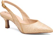 Johnston & Murphy Lindsey Slingback Pointed Toe Kitten Heel Pump