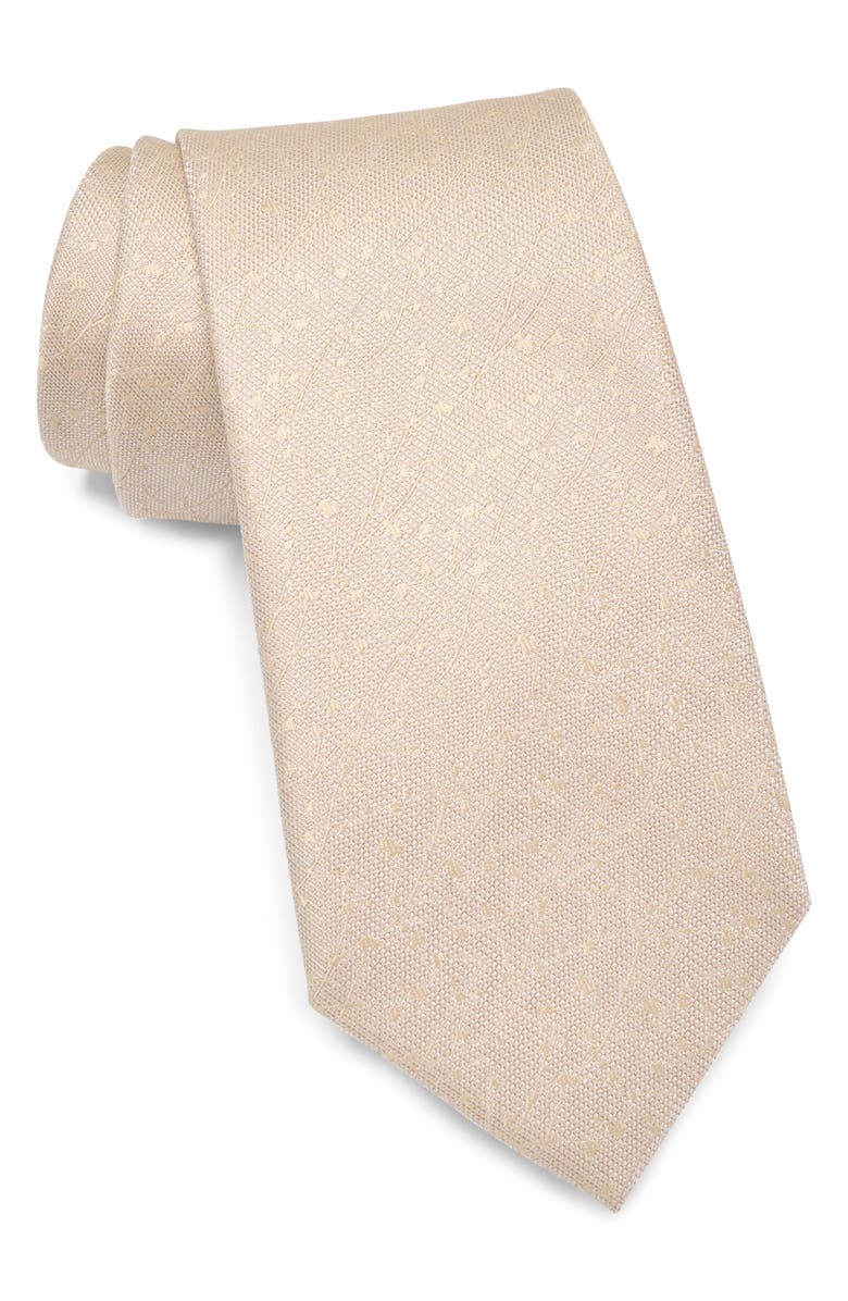 Calvin Klein Gibson Floral Jacquard Tie, Main, color, Taupe
