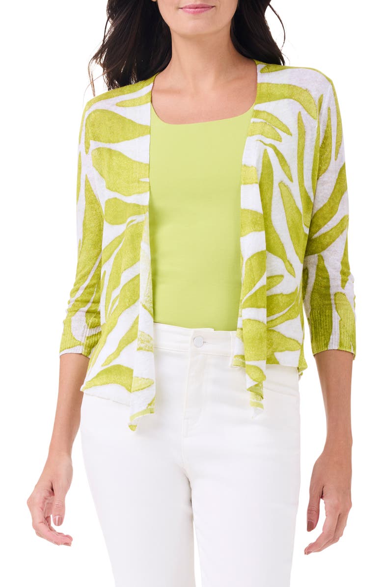 NIC+ZOE Meadow Mix 4-Way Linen Blend Convertible Cardigan, Alternate, color, Green Multi