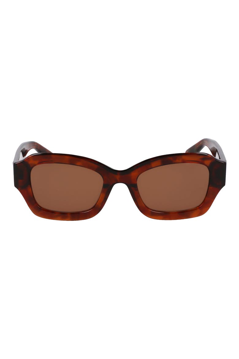 Heritage 50mm Cat Eye Sunglasses, Main, color, TEXTURED BROWN