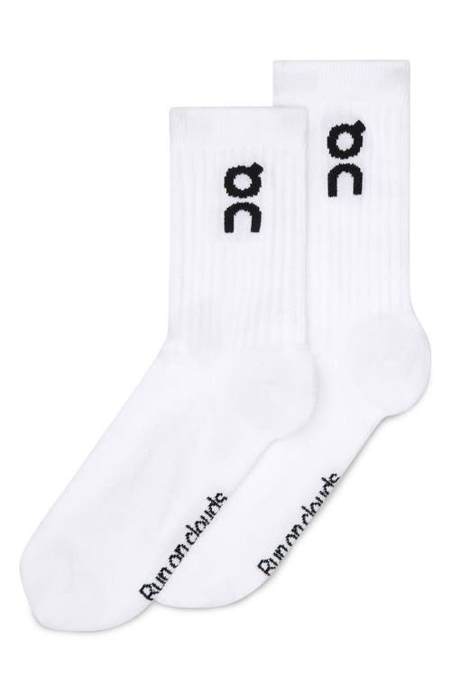 On 3-pack Logo Organic Cott Quarter Socks In White