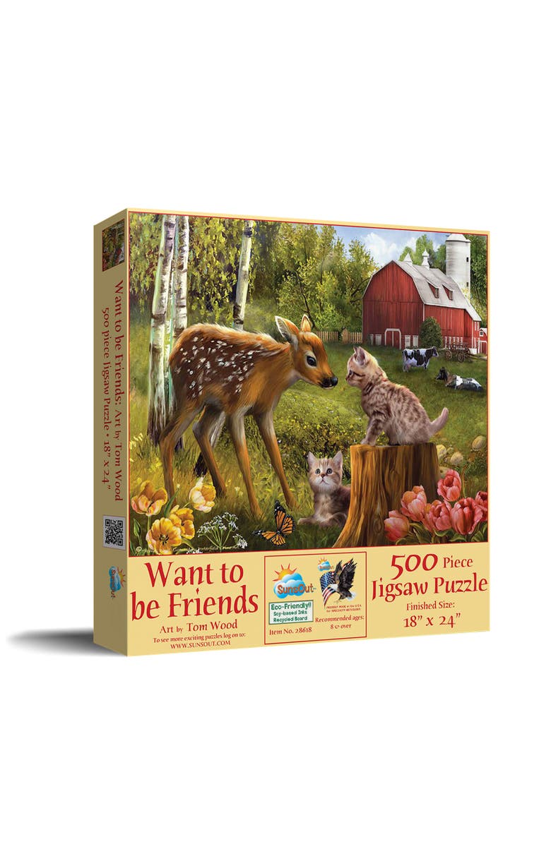 Sunsout Want to be Friends 500 piece Jigsaw Puzzle for Adults, Main, color, Multicolor