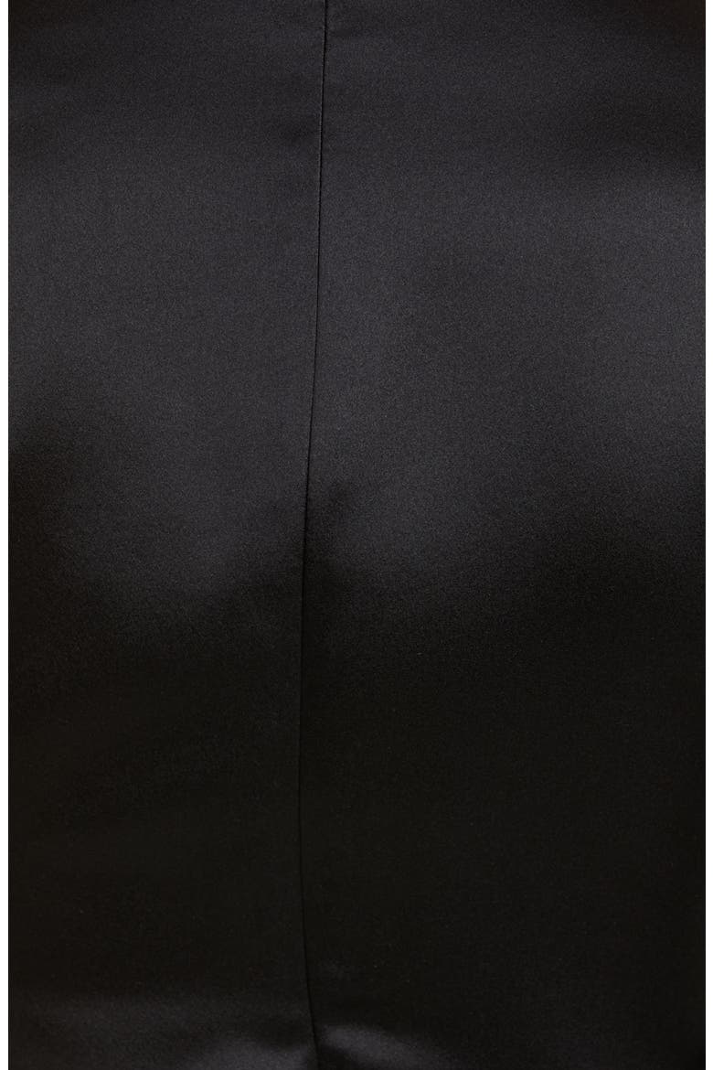 Drape High Neck Long Sleeve Silk Blouse, Alternate, color, BLACK