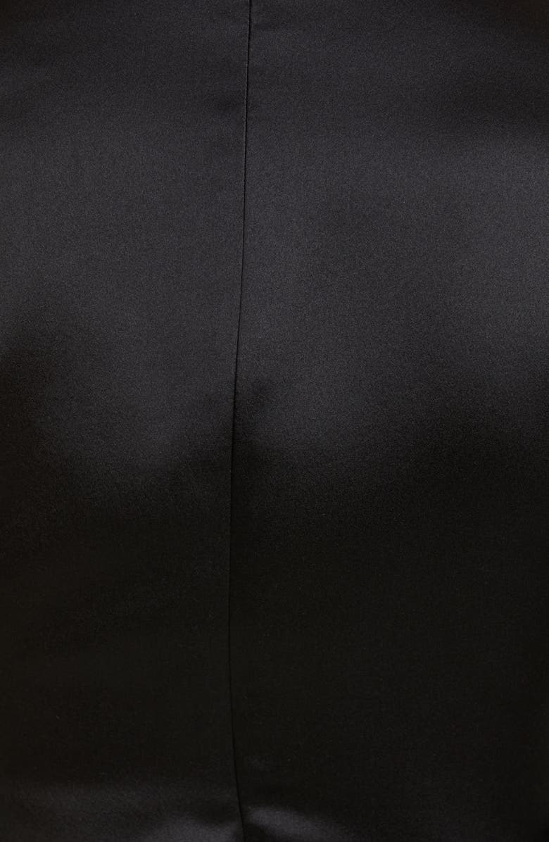 Brandon Maxwell Drape High Neck Long Sleeve Silk Blouse, Alternate, color, 