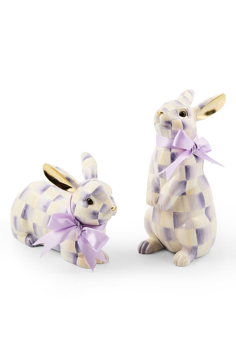 MACKENZIE CHILDS Violet Check Standing Bunny, Alternate, color, Purple